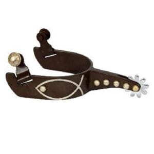 Antique Brown Spur With Silver Fish Emblem Ladies-Youth