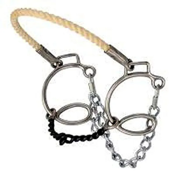 Twisted Snaffle Six Cheek Gag with Rope Nose Twisted Snaffle Six Cheek Gag with Rope Nose