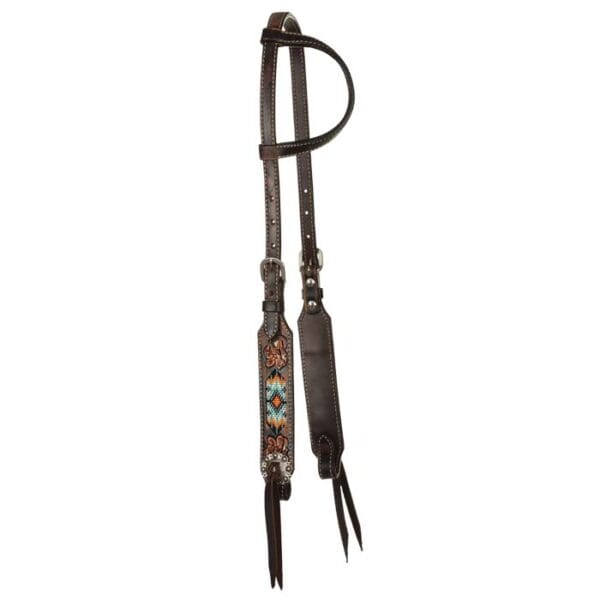 Distressed Beaded Tribal One Ear Headstall HSRX02065