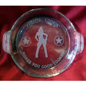 Etched Pie Barrel Cowgirl Cooking GL4CGCGC