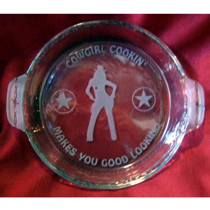 Etched Pie Barrel Cowgirl Cooking GL4CGCGC