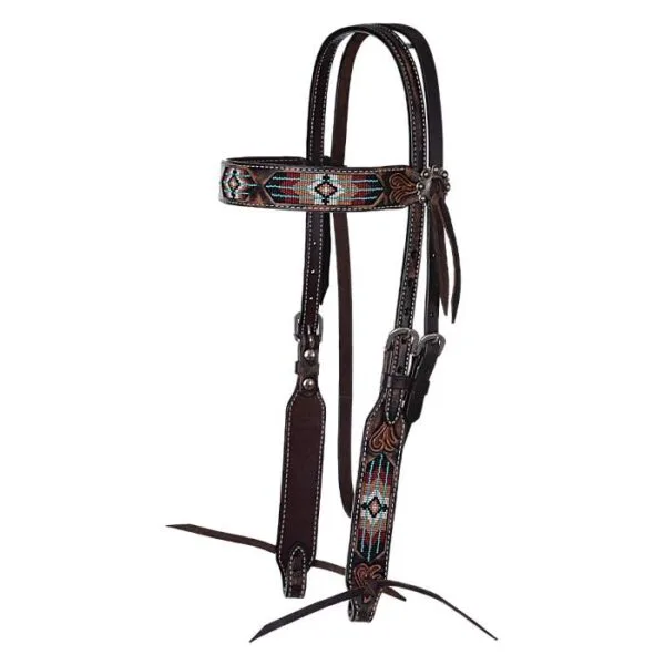 Southwestern Beaded Browband Headstall HSRX02166