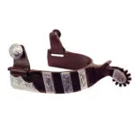 Antique Brown Spur Men's, Engraved German Silver Trim GS260320
