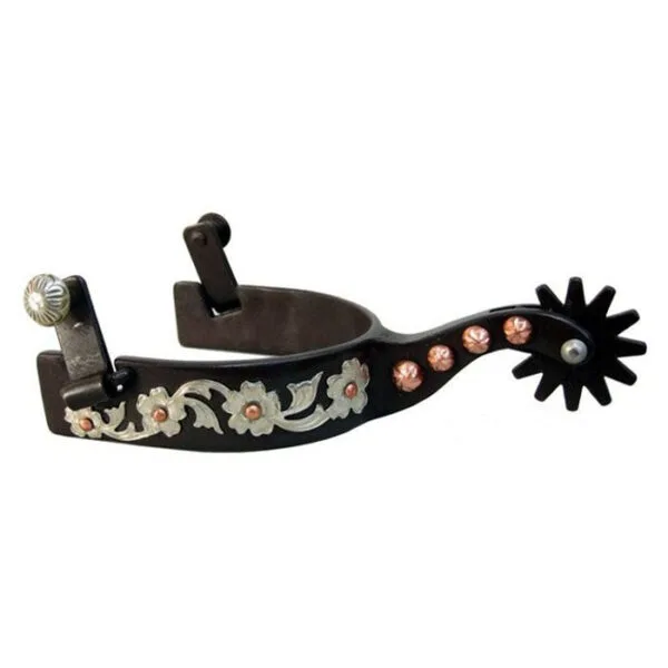 Antique Brown Spur Men's German Silver Trim Dots GS281106