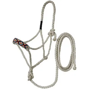 Beaded Mule Tape Halter with Lead H987532