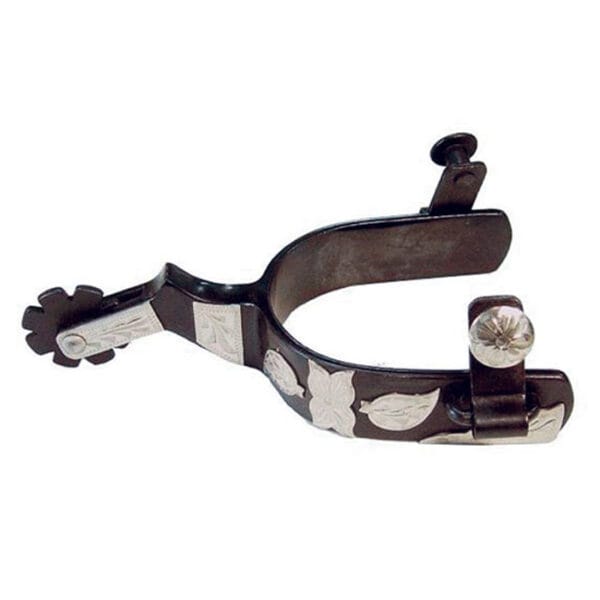 Black Steel Engraved Leaf Men's Spur GS257540