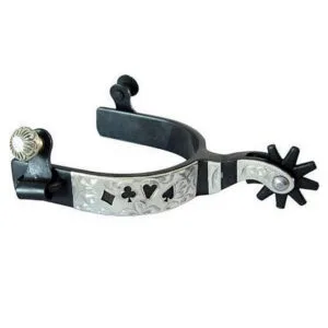 Black Steel Spur Men's German Silver Eng Trim GS257553