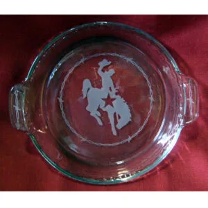 Etched Pie Dish Bronc Rider GL4BBS