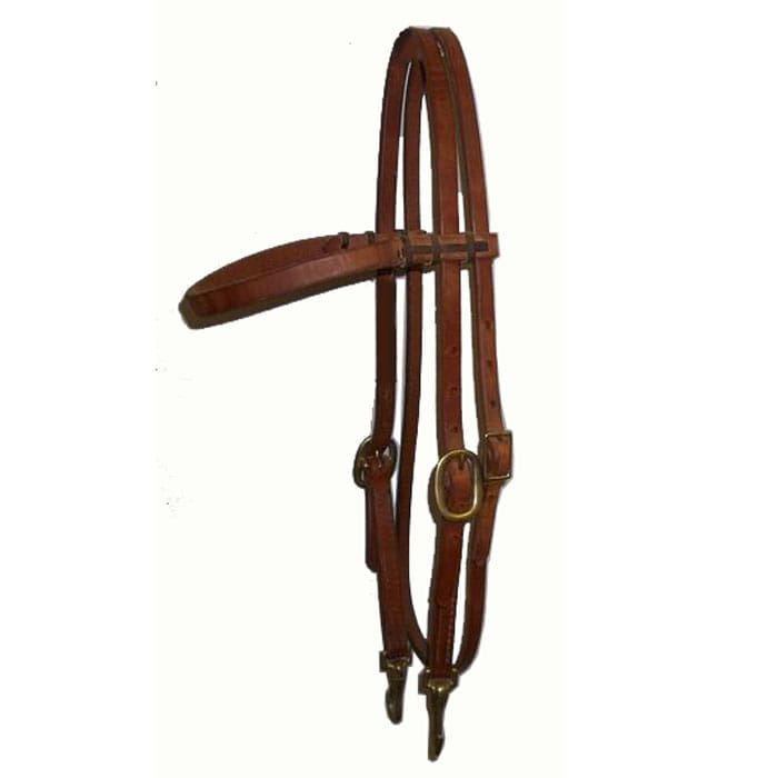 New! Schneiders® Harness Leather Browband Headstall with Tie Ends