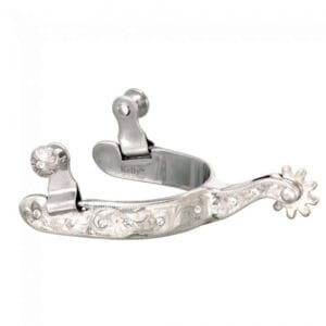 Ladies Silver Show Spurs with Crystals GS9836