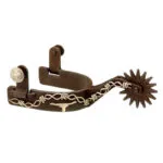 Mens Brown Steal Longhorn Barbed Wire Spurs GS9991