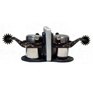 Salt & Pepper Barbwire Longhorn Spurs GI232BW