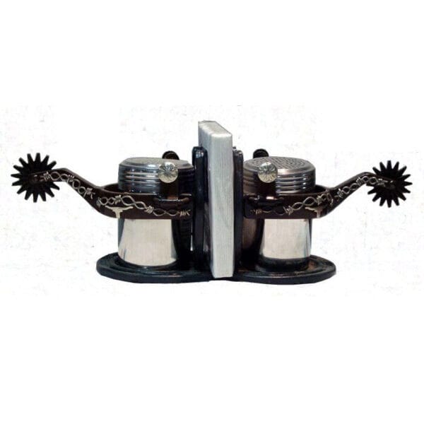 Salt & Pepper Barbwire Longhorn Spurs GI232BW