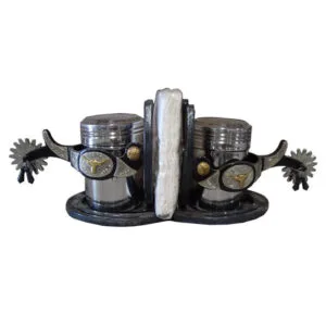 Salt & Pepper Fancy Long Horn Spur GI232FLH