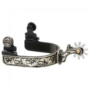 Silver Star Spur with Floral Overlay . GS9714