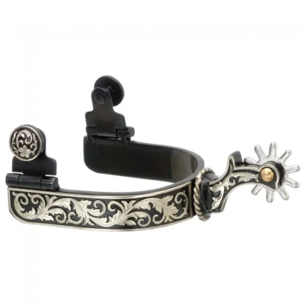 Silver Star Spur with Floral Overlay . GS9714