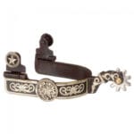 Star Antique Brown Spurs with Engraved Star Overlay GS9720