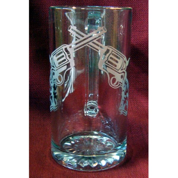 Western Etched Mugs Cross Pistols GL1CP