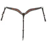 1006-23 Bronco Blue Texas Flower Breast Collar