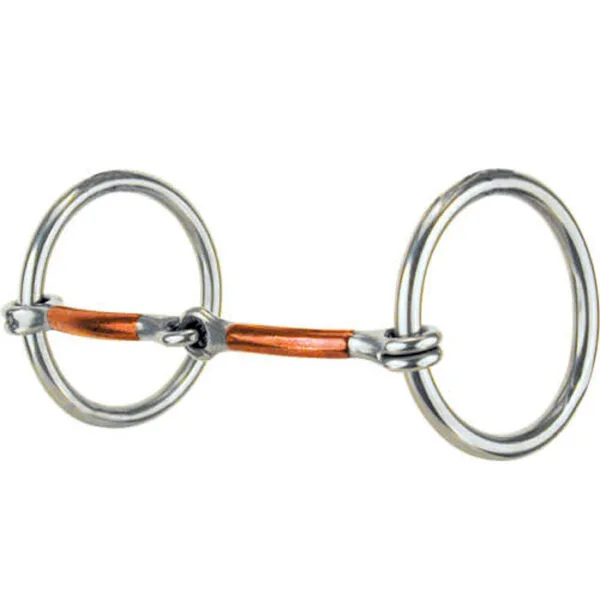 The 3/8" is a perfect all-around mouth. Copper creates moisture, packs well and keeps well in high salt areas. Mullen relief mouthpiece creates even pressure across the bars and tongue to eliminate the nutcracker effect.