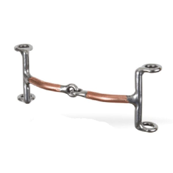 Excellent draw gag that has more mouthpiece action than the half circle gag. This mouthpiece pack well. The gag action makes this bit slower than a traditional full cheek because it takes the mouthpiece longer to engage. Excellent medium control mouthpiece. Keeps well around salt water. Copper is a soft metal; watch for excessive wear.