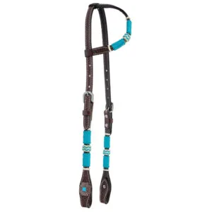 Turquiose Roundup One Ear Head Stall HSR102515
