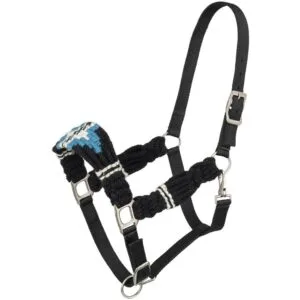 Wool String Nylon Halter Navy Blue/Gray/Turquoise/Cream HT152517