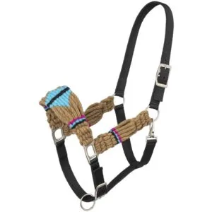Wool String Nylon Halter Tan/Magenta/Turquoise/Black HT152518