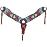 Wool String Breast Collar Coral/Grey/Turquoise/Cream BS152515