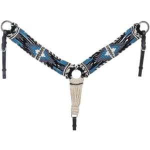Wool String Breast Collar Navy Blue/Grey/Turquoise/Cream BS152517