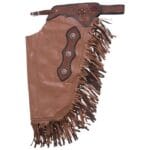Premium Leather Chinks with Basketweave Filigree Tan Premium Leather Chinks with Basketweave Filigree Tan