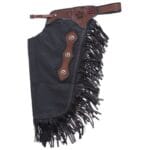 Premium Leather Chinks with Basketweave Filigree Brown Premium Leather Chinks with Basketweave Filigree Brown