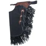 Smooth Leather Chinks with Floral Yoke