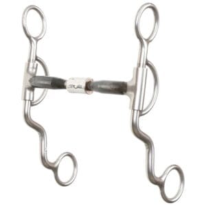 Reinsman Van Hargis Three-Piece Smooth Billy Allen Bit is perfect for a horse that needs to be softened laterally and rounded up throughout the training process. The smooth mouthpiece