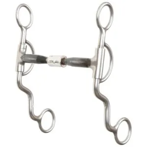 Reinsman Van Hargis Three-Piece Smooth Billy Allen Bit is perfect for a horse that needs to be softened laterally and rounded up throughout the training process. The smooth mouthpiece