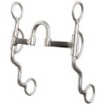 This correction mouthpiece is excellent for the refining stages of training or schooling process. The port offers plenty of tongue relief while the three piece movement applies pressure across the bars. This is a great bit for final preparation toward getting a horse ready for a fixed mouth piece. Sweet iron is intended to rust and promotes salivation which makes a more supple feeling mouth. Made in USA.