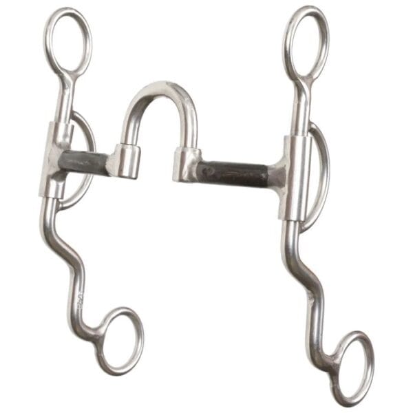 This correction mouthpiece is excellent for the refining stages of training or schooling process. The port offers plenty of tongue relief while the three piece movement applies pressure across the bars. This is a great bit for final preparation toward getting a horse ready for a fixed mouth piece. Sweet iron is intended to rust and promotes salivation which makes a more supple feeling mouth. Made in USA.