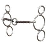 Meet the Reinsman Sweet & Sour Lifesaver - the snaffle bit with leverage. Not only is this excellent bit for a horse graduating from a snaffle bit, but it is also popular when starting young horses in barrel racing and roping events as it offers a similar feel as a snaffle bit yet with more control. The gag action of the bit does not scare a young horse when the rider gives cues, yet the bit still gives the rider enough control for a quick reaction from the horse. The twisted mouthpiece is perfect for a stronger horse needing more control throughout training.