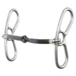 The Reinsman Freter Butterfly is excellent for introducing curb pressure to a young horse advancing in their training. The gag action of bit encourages softness and promotes forgiveness in the rider’s hands, allowing for a slight delay in reaction when the horse receives cues from the rider. The smooth mullen with the low port mouthpiece encourages the horse to square up their shoulders and work towards vertical collection without getting heavy in the bridle and front end.