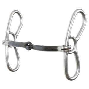 The Reinsman Freter Butterfly is excellent for introducing curb pressure to a young horse advancing in their training. The gag action of bit encourages softness and promotes forgiveness in the rider’s hands, allowing for a slight delay in reaction when the horse receives cues from the rider. The smooth mullen with the low port mouthpiece encourages the horse to square up their shoulders and work towards vertical collection without getting heavy in the bridle and front end.