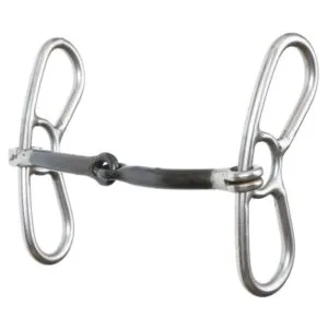 The Reinsman Freter Butterfly is excellent for introducing curb pressure to a young horse advancing in their training. The gag action of bit encourages softness and promotes forgiveness in the rider’s hands, allowing for a slight delay in reaction when the horse receives cues from the rider. The smooth mullen with the low port mouthpiece encourages the horse to square up their shoulders and work towards vertical collection without getting heavy in the bridle and front end.