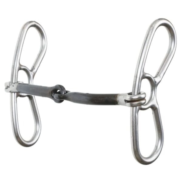 The Reinsman Freter Butterfly is excellent for introducing curb pressure to a young horse advancing in their training. The gag action of bit encourages softness and promotes forgiveness in the rider’s hands, allowing for a slight delay in reaction when the horse receives cues from the rider. The smooth mullen with the low port mouthpiece encourages the horse to square up their shoulders and work towards vertical collection without getting heavy in the bridle and front end.